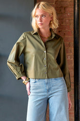 FINLEY CROP EMMY SHIRT SILKY POPLIN